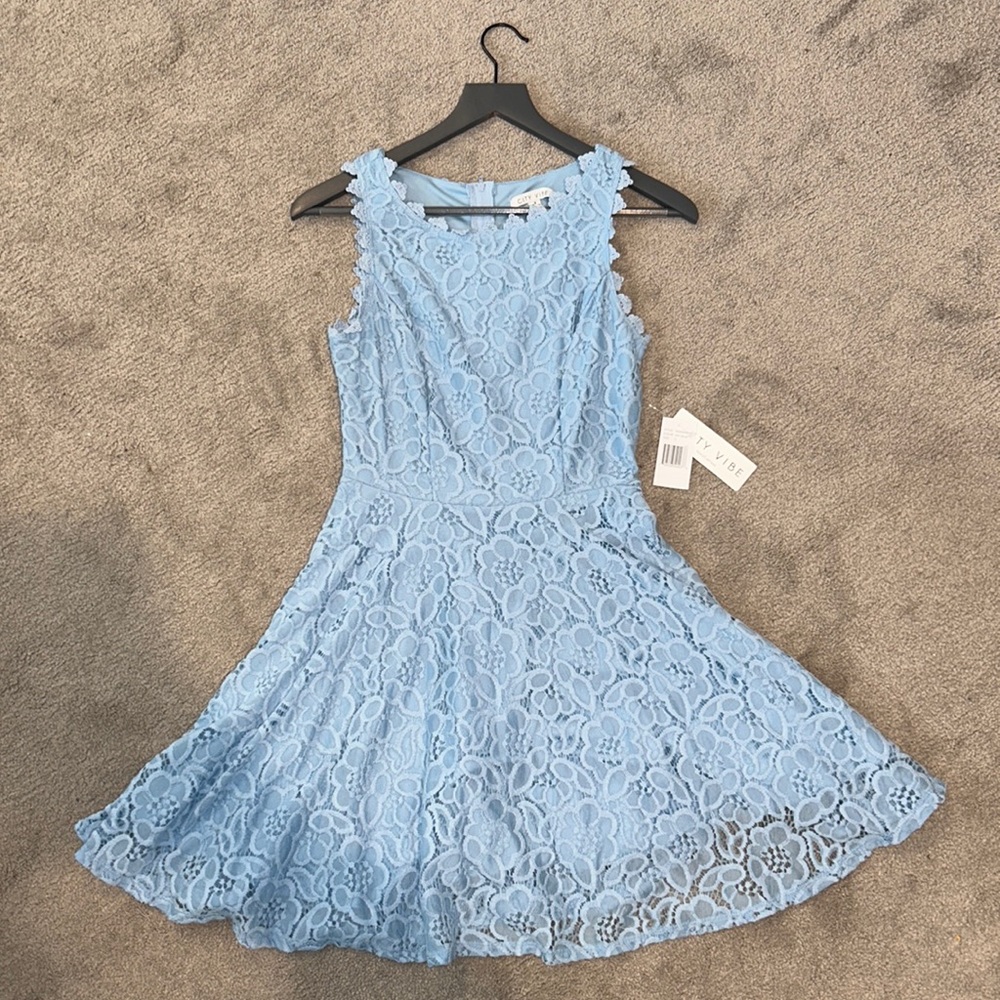 sky blue flowy dress